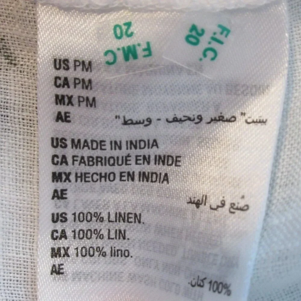 Charter Club Women's Petite 100% Linen Button-Front Shirt, White Green, PM - Picture 5 of 6